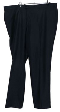 Pánske tmavomodré prúžkované spoločenské nohavice C&A vel. 62
