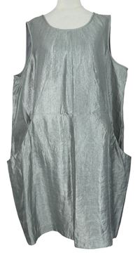 Dámske sivé metalické šaty zn. M&S