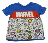 Modro-červeno-biele tričko s logom a Avengers George