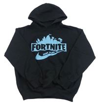 Čierna mikina s potiskem Fortnite a kapucňou Gildan