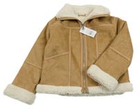 Nové - Béžová semišová zateplená bunda F&F