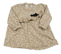 Béžové kvetinové teplákové šaty s bodkami Mayoral