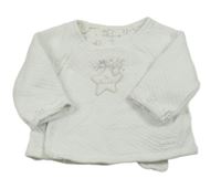 Biela prepínaci mikina s hviezdou a králíčky