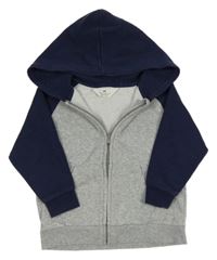 Sivo-tmavomodrá prepínaci mikina s kapucňou H&M