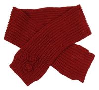 Červená třpytivá šála s kytičkami George vel.128-152