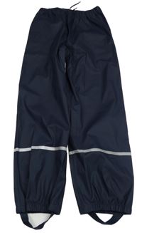 Tmavomodré nepromokavé kalhoty s proužkem 