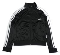 Černo-bílá sportovní propínací mikina s logem Lonsdale