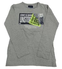 Nové - Šedé triko s potiskem 