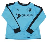 Azurovo-černé sportovní triko s potiskem Puma