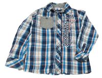 Modro-bílo-červená kostkovaná košile s nápisem Topolino