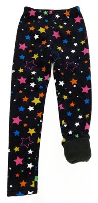 Tmavomodré sametové silnější legíny s hvězdičkami 