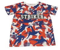 Červeno-bílo-modré vzorované sportovní tričko s nápisem TU