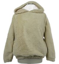 Dámská smetanová kožešinová podšitá mikina s kapucí George 