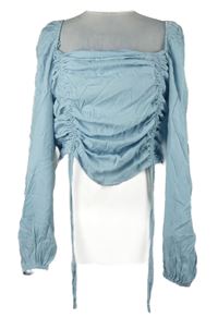 Dámská světlemodrá nařasená crop halenka se stahováním Urban