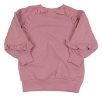 Ružová mikina s volánikmi