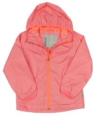 Růžová melírovaná šusťáková funkční podzimní bunda s kapucí C&A