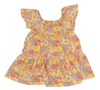 Bielo-lila-oranžové kvetované šaty Primark
