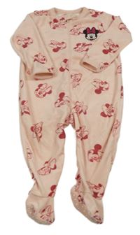 Světlerůžový sametový overal s Minnie Disney