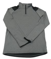 Šedo-černá melírovaná sportovní funkční mikina Champion