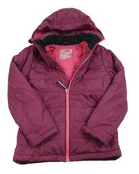Tmavorůžová šusťáková zimní bunda s kapucí Active Touch