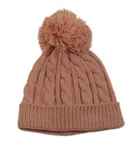 Starorůžová pletená čepice s bambulí Matalan