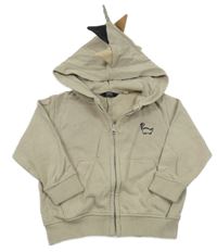 Světlehnědá propínací mikina s dinem a kapucí Next