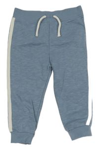 Modré tepláky s bílým pruhem Primark