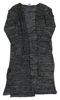 Čierno-strieborný melírovaný úpletový cardigan Y.F.K.