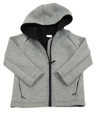 Šedá propínací tech fleece mikina s kapucí F&F