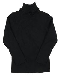 Čierny rebrovaný svetrový rolák Matalan