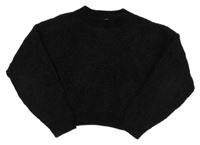 Čierny žinylkový crop sveter H&M