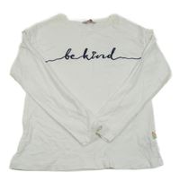 Bílé triko s nápisem a volánky 