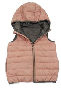 Svetloružová šušťáková zateplená vesta s kapucňou Kiki&Koko