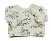 Biela mikina s dinosaurami Primark