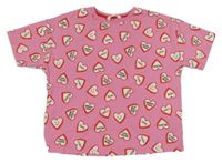 Růžové pyžamové tričko se srdíčky M&S