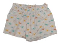 Svetloružové bavlnené paper bag kraťasy so sluníčky Lily & Dan