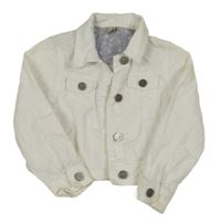 Biela rifľová crop bunda Tu