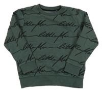 Tmavozelená mikina s nápismi Next