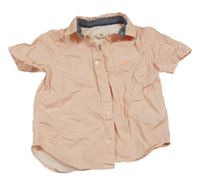 Korálovo-bílá pruhovaná košile s výšivkou H&M