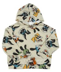 Béžová mikina s pejsky a kapucňou