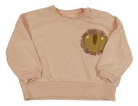 Lososová oversize mikina s s levíkom  George