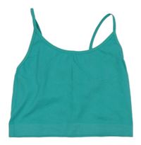 Tyrkysový rebrovaný crop top