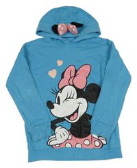 Modrá mikina s Minnie a kapucňou Disney