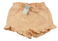 Oranžovo-biele kockované ľahké kraťasy Primark