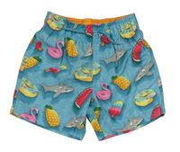 Modré plážové kraťasy s obrázkami Primark