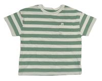 Kaki-biele pruhované crop tričko Matalan