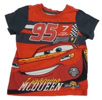 Červeno-tmavosivé tričko s Cars Disney