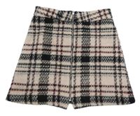 Svetloružová -čierna kockovaná vlnená sukňa River Island