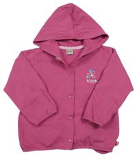 Ružová prepínaci mikina s květem a kapucňou Kanz