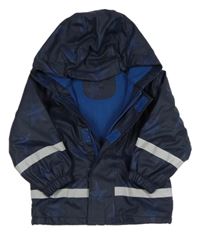 Tmavomodrá nepromokavá jarná bunda s kapucňou Kids